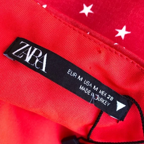 ZARA women bodysuit top Stretch red white Stars Print Size M. - Picture 13 of 15
